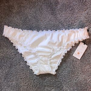 Shade & Shore Bikini Bottom Size L Ruched Cheeky White